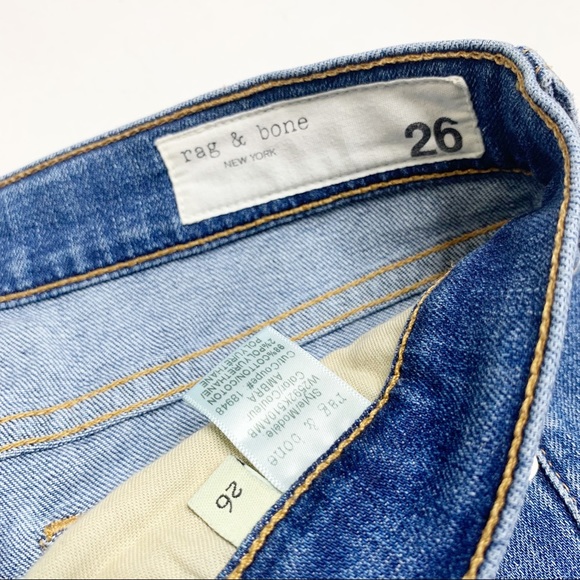 Rag & Bone The Dre Capri Boyfriend Denim Jeans In Ambra Raw Hem Size 26 - Picture 3 of 10
